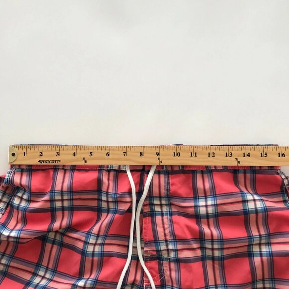 Vintage Ralph Lauren Chaps Swim Suit Trunks Mens Size M Buffalo Check Plaid Red - Picture 11 of 12